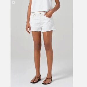 Agolde Shorts White Parker Vintage Cut-Off Raw Hem Denim Size 28 Medium